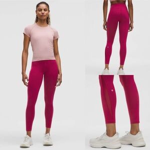 🆕 Lululemon Wunder Train 25” mesh panel high rise tight